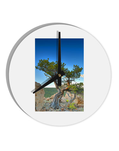 Colorado Landscape Tree 10 InchRound Wall Clock-Wall Clock-TooLoud-White-Davson Sales