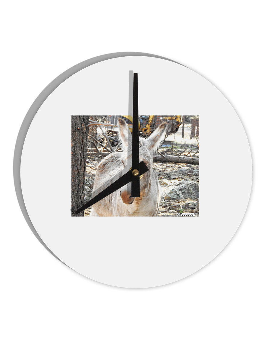 TooLoud Troubled Burro 10 InchRound Wall Clock-Wall Clock-TooLoud-White-Davson Sales