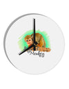 Squirrel Monkey Watercolor Text 10 InchRound Wall Clock-Wall Clock-TooLoud-White-Davson Sales