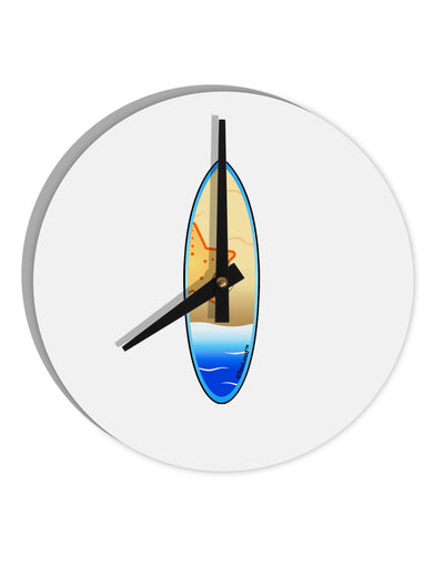 Starfish Surfboard 10 InchRound Wall Clock by TooLoud-Wall Clock-TooLoud-White-Davson Sales