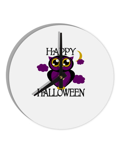 Owl Purple Text 10 InchRound Wall Clock-Wall Clock-TooLoud-White-Davson Sales