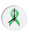 Celiac Disease Awareness Ribbon - Light Green 10 InchRound Wall Clock-Wall Clock-TooLoud-White-Davson Sales