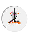 Kiss Me BOOtiful Ghost Orange 10 InchRound Wall Clock-Wall Clock-TooLoud-White-Davson Sales