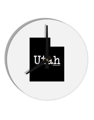 Utah - United States Shape 10 InchRound Wall Clock by TooLoud-Wall Clock-TooLoud-White-Davson Sales