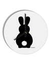 Cute Bunny Silhouette with Tail 10 InchRound Wall Clock by TooLoud-Wall Clock-TooLoud-White-Davson Sales