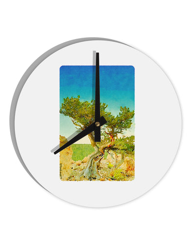 Colorado Tree Watercolor 10 InchRound Wall Clock-Wall Clock-TooLoud-White-Davson Sales