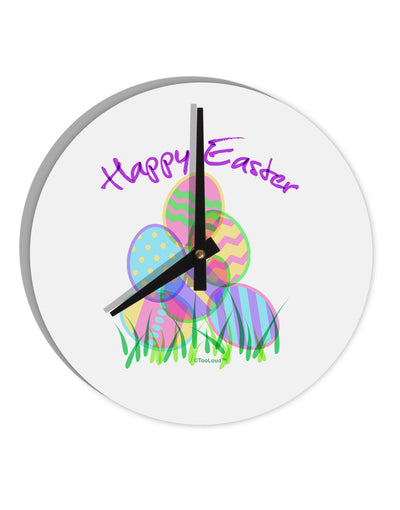 Happy Easter Gel Look Print 10 InchRound Wall Clock-Wall Clock-TooLoud-White-Davson Sales