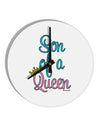 Son of a Queen - Matching Mom and Son Design 10 InchRound Wall Clock by TooLoud-Wall Clock-TooLoud-White-Davson Sales