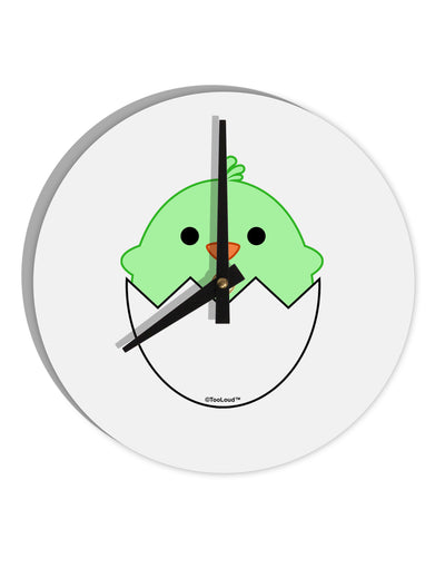 Cute Hatching Chick - Green 10 InchRound Wall Clock by TooLoud-Wall Clock-TooLoud-White-Davson Sales