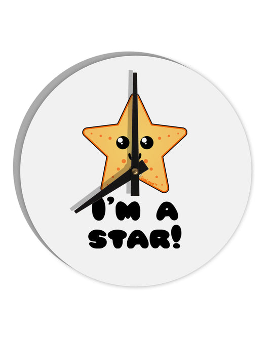 Cute Starfish - I am a Star 10 InchRound Wall Clock by TooLoud-Wall Clock-TooLoud-White-Davson Sales