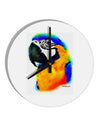 Brightly Colored Parrot Watercolor 10 InchRound Wall Clock-Wall Clock-TooLoud-White-Davson Sales