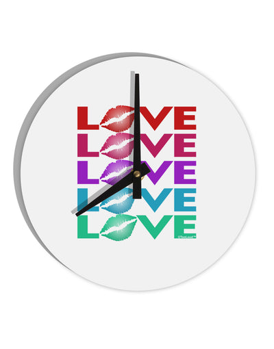 Colorful Love Kisses 10 InchRound Wall Clock-Wall Clock-TooLoud-White-Davson Sales