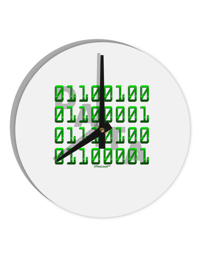 Binary Data Green 10 InchRound Wall Clock-Wall Clock-TooLoud-White-Davson Sales