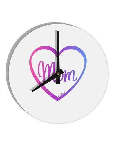 Mom Heart Design - Gradient Colors 10 InchRound Wall Clock by TooLoud-Wall Clock-TooLoud-White-Davson Sales