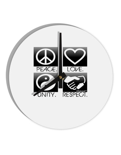 PLUR Squares BnW 10 InchRound Wall Clock-Wall Clock-TooLoud-White-Davson Sales