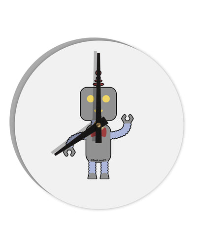 Cute Robot Male 10 InchRound Wall Clock by TooLoud-Wall Clock-TooLoud-White-Davson Sales