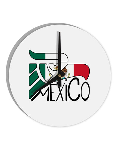 Mexico Eagle Symbol - Mexican Flag - Mexico 10 InchRound Wall Clock by TooLoud-Wall Clock-TooLoud-White-Davson Sales