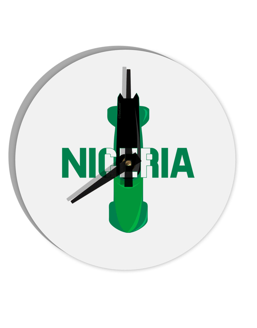 Nigeria Bobsled 10 InchRound Wall Clock by TooLoud-Wall Clock-TooLoud-White-Davson Sales