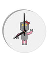 Cute Robot Female 10 InchRound Wall Clock by TooLoud-Wall Clock-TooLoud-White-Davson Sales