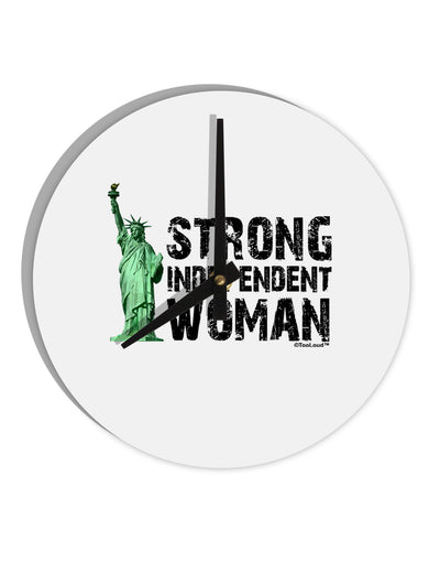 Statue of Liberty Strong Woman 10 InchRound Wall Clock by TooLoud-Wall Clock-TooLoud-White-Davson Sales