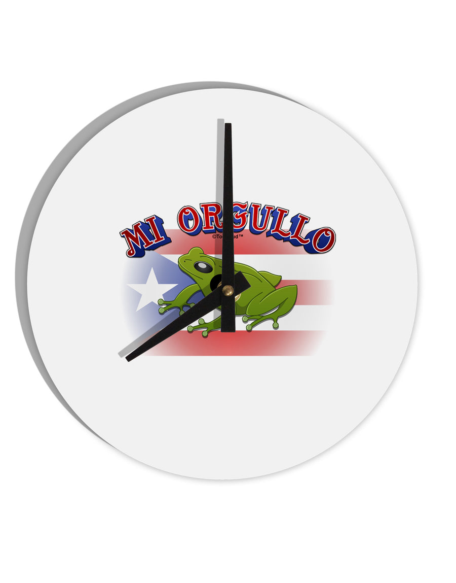 Mi Orgullo Coqui 10 InchRound Wall Clock-Wall Clock-TooLoud-White-Davson Sales