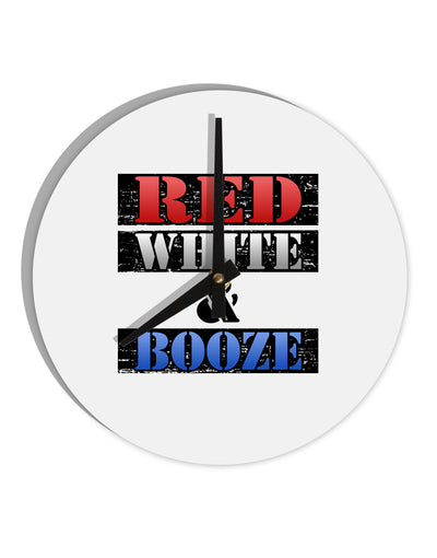 Red White & Booze 10 InchRound Wall Clock-Wall Clock-TooLoud-White-Davson Sales