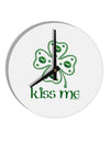 Kiss Me Clover 10 InchRound Wall Clock-Wall Clock-TooLoud-White-Davson Sales