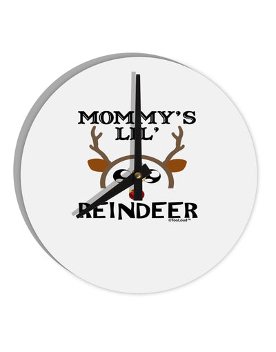 Mommy's Lil Reindeer Boy 10 InchRound Wall Clock-Wall Clock-TooLoud-White-Davson Sales