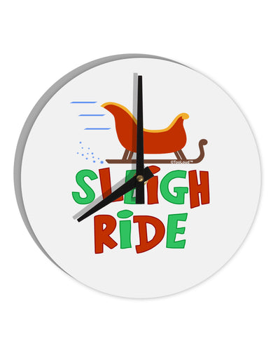 Sleigh Ride Color 10 InchRound Wall Clock-Wall Clock-TooLoud-White-Davson Sales