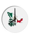 Mexican Roots - Mexico Outline Mexican Flag 10 InchRound Wall Clock by TooLoud-Wall Clock-TooLoud-White-Davson Sales