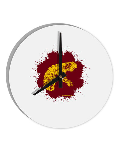 Jurassic Dinosaur Face Blood Splatter 10 InchRound Wall Clock by TooLoud-Wall Clock-TooLoud-White-Davson Sales