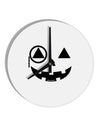 Monocle Jack-o-Lantern B-W 10 InchRound Wall Clock-Wall Clock-TooLoud-White-Davson Sales