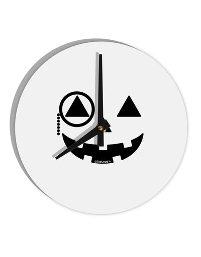 Monocle Jack-o-Lantern B-W 10 InchRound Wall Clock-Wall Clock-TooLoud-White-Davson Sales