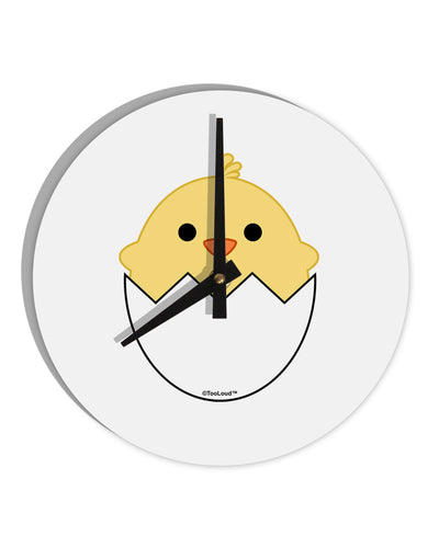 Cute Hatching Chick Design 10 InchRound Wall Clock by TooLoud-Wall Clock-TooLoud-White-Davson Sales