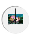 Clownfish Watercolor Text 10 InchRound Wall Clock-Wall Clock-TooLoud-White-Davson Sales