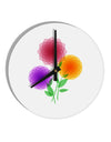 Crystal Dahlias 10 InchRound Wall Clock-Wall Clock-TooLoud-White-Davson Sales