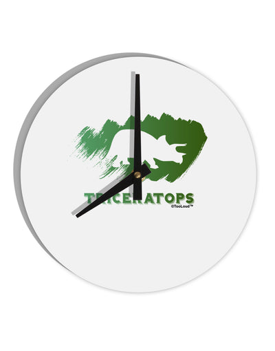 Jurassic Triceratops Design 10 InchRound Wall Clock by TooLoud-Wall Clock-TooLoud-White-Davson Sales