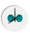 Mermaid Shell Bra Blue 10 InchRound Wall Clock by TooLoud-Wall Clock-TooLoud-White-Davson Sales