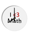 I Heart Math 10 InchRound Wall Clock by TooLoud-Wall Clock-TooLoud-White-Davson Sales