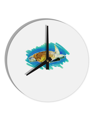 Turtle Watercolor 10 InchRound Wall Clock-Wall Clock-TooLoud-White-Davson Sales