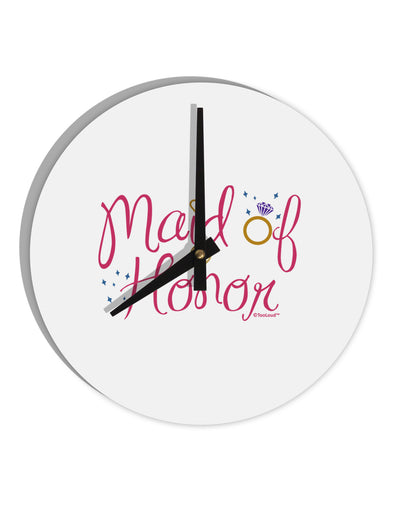 Maid of Honor - Diamond Ring Design - Color 10 InchRound Wall Clock-Wall Clock-TooLoud-White-Davson Sales