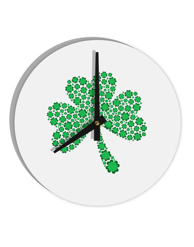 St. Patrick's Day Shamrock Design - Shamrocks 10 InchRound Wall Clock by TooLoud-Wall Clock-TooLoud-White-Davson Sales