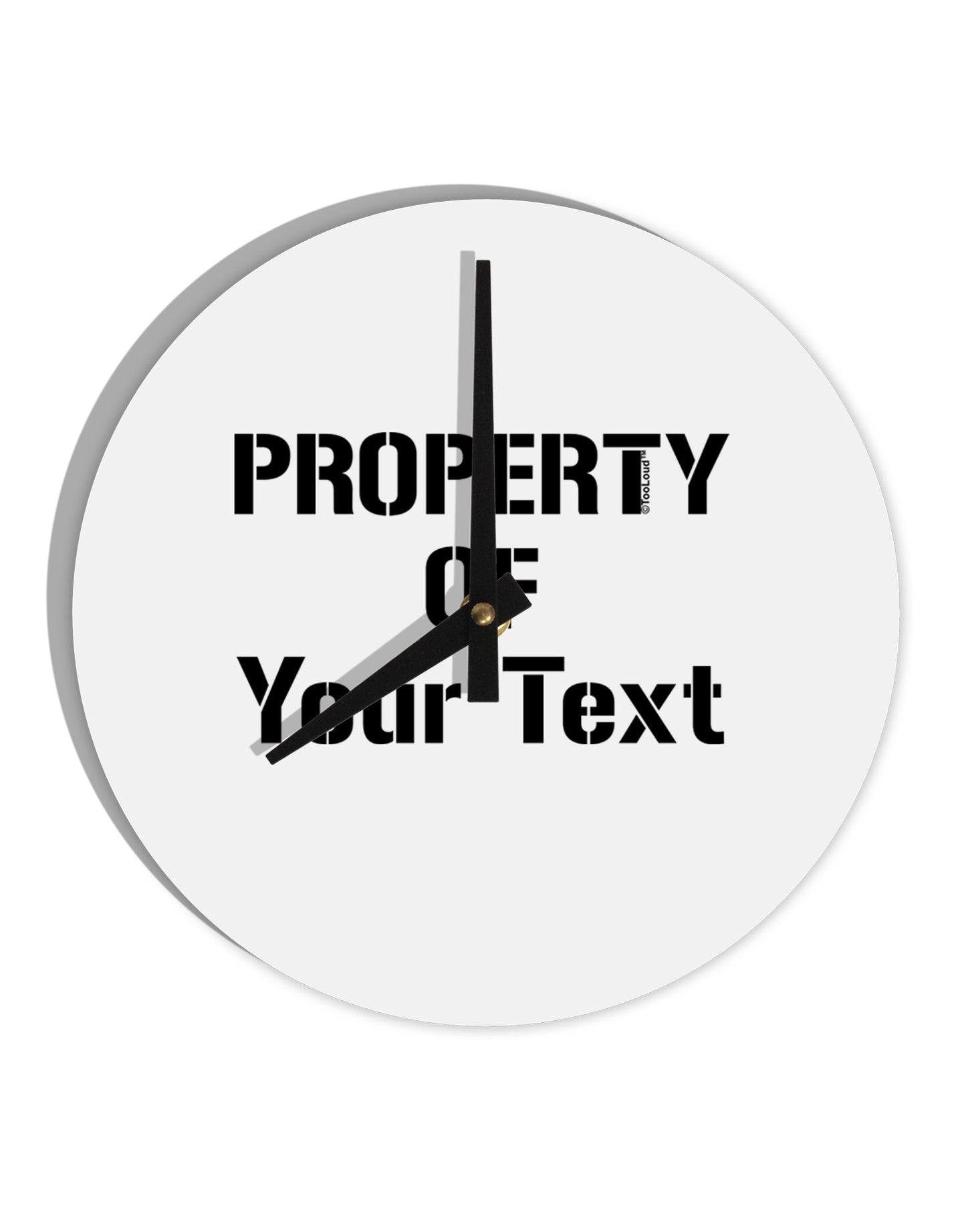 Personalized Property Of 10 InchRound Wall Clock-Wall Clock-TooLoud-White-Davson Sales