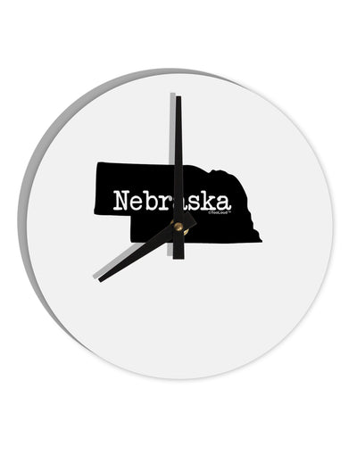 Nebraska - United States Shape 10 InchRound Wall Clock by TooLoud-Wall Clock-TooLoud-White-Davson Sales