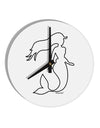 Mermaid Outline 10 InchRound Wall Clock-Wall Clock-TooLoud-White-Davson Sales