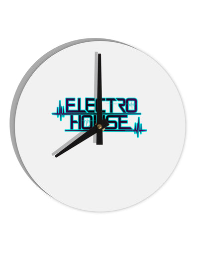 Electro House Bolt 10 InchRound Wall Clock-Wall Clock-TooLoud-White-Davson Sales