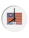 American Bacon Flag - Stars and Strips 10 InchRound Wall Clock-Wall Clock-TooLoud-White-Davson Sales