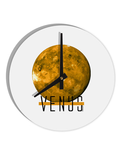 Planet Venus Text 10 InchRound Wall Clock by TooLoud-Wall Clock-TooLoud-White-Davson Sales