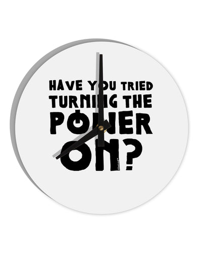 Turning the Power On 10 InchRound Wall Clock by TooLoud-Wall Clock-TooLoud-White-Davson Sales