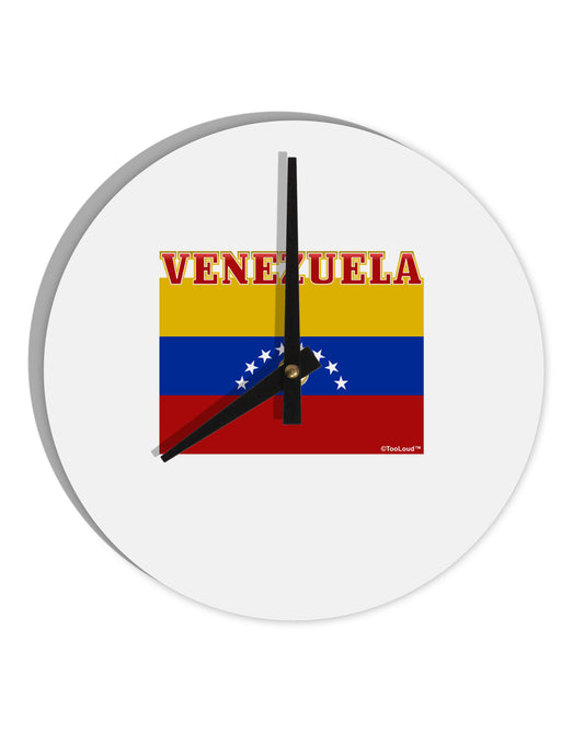 Venezuela Flag 10 InchRound Wall Clock-Wall Clock-TooLoud-White-Davson Sales